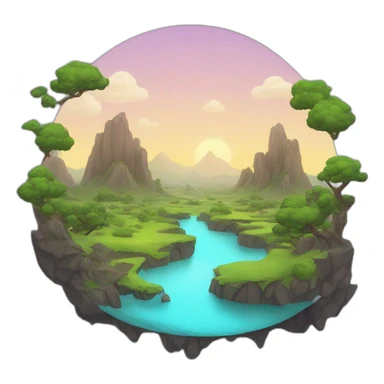 Fantasy landscape sticker