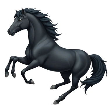 black stallion running pose sticker
