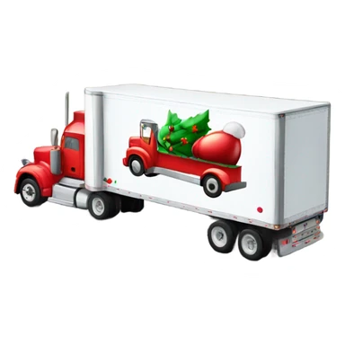 Semi trailer truck with Santa on top sticker