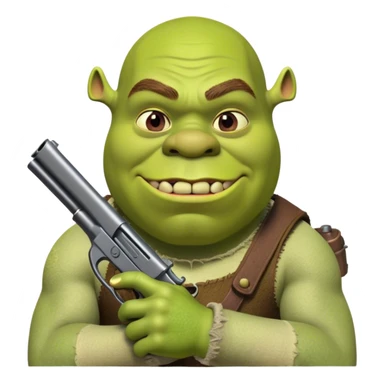 shrek with gun  sticker