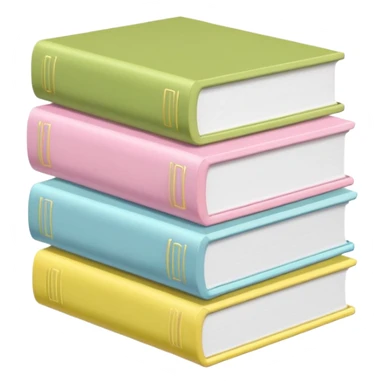 stack of white/baby blue/baby pink/baby yellow/baby matcha green books sticker