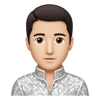 Jonathan Knight from NKOTB with dark brown hair, white sequin outfit sticker
