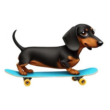 Dachund on a skateboard sticker
