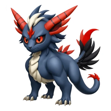 Handsome cool badass edgy Absol-Litten-Guilmon-Giratina-Yveltal-Pokémon-Fakémon-fusion-hybrid-creature sticker