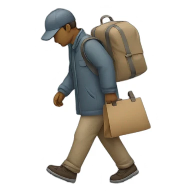 blind person walking sticker
