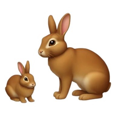 Lapin-marron-petit sticker