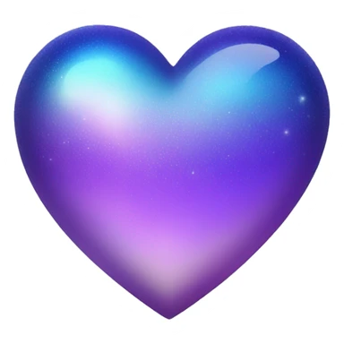 sparkly indigo-lilac-gradient iridescent heart sticker