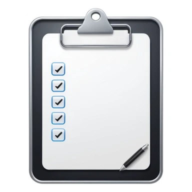 clipboard with return icon in upper corner sticker