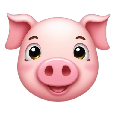 happy smiley pig hd sticker