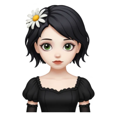 goth black daisy sticker
