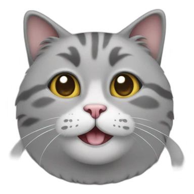happy fat cat grey sticker