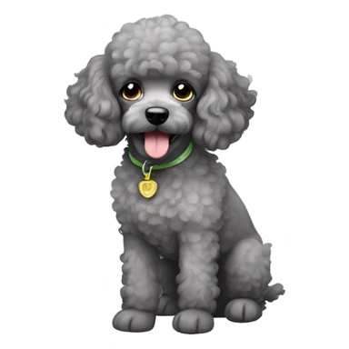 Grey poodle puppy sticker