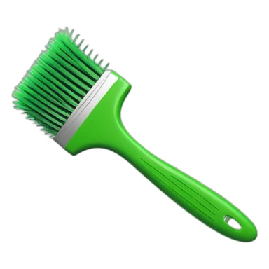 comb brush green sticker