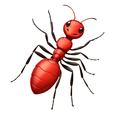 Red ant cartoon style with black shiny round with gold coins  sticker