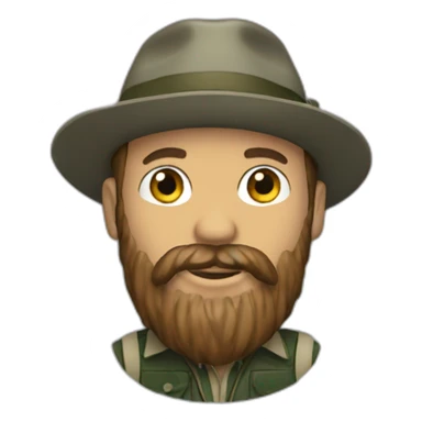 Flyfishing man with beard sticker