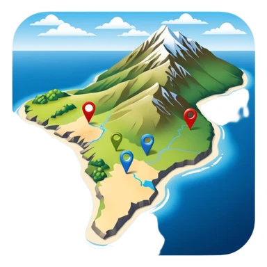 gps pin locaters on a wider range of map - buller nz sticker