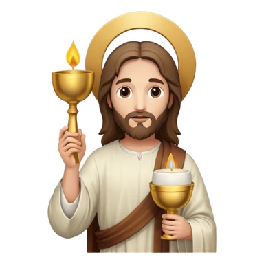 Jesus holding the Eucharist and chalice, celebrating mass sticker