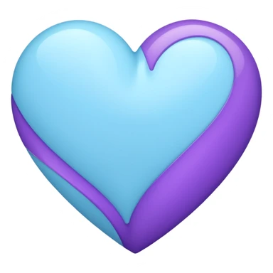 Light blue and purple heart ￼ sticker