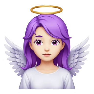 differnt angel with purple hair with wings sticker