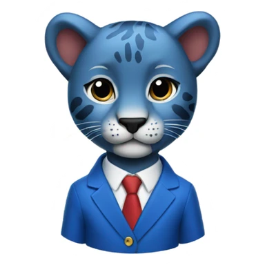 Cub panther wearing a blue blazer sticker