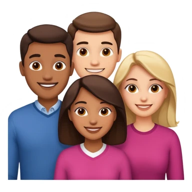 Un trouple : deux hommes  et une femme qui sont amoureux  ,  sticker