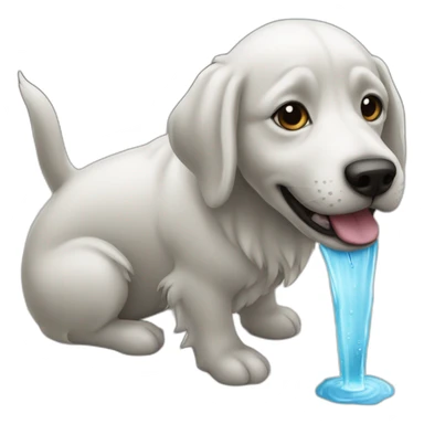 Un chien en eau sticker