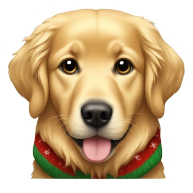 golden retriever wearing christmas sweater sticker