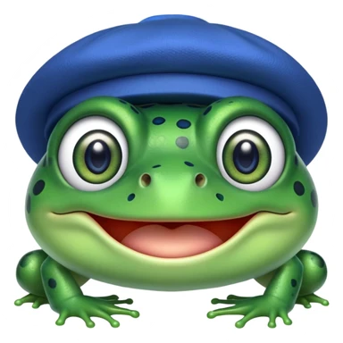 frog wearing a double blue hat sticker