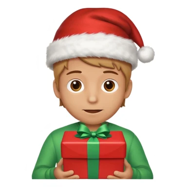 male Person holding a gift very hard sticker