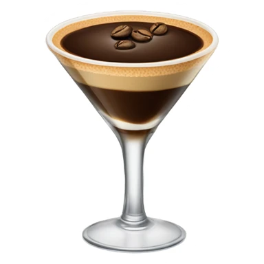 An expresso martini with one coffee seed on the top sticker