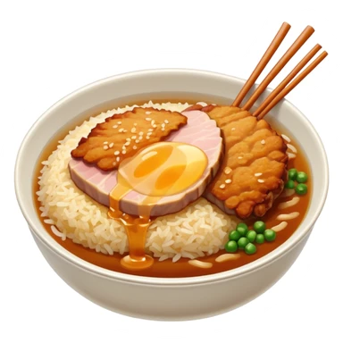 katsudon in a bowl with no eggs on top sticker