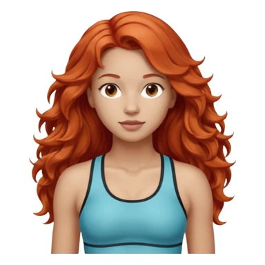 Athletic girl with long light red wavy hair and smaller boobs sticker