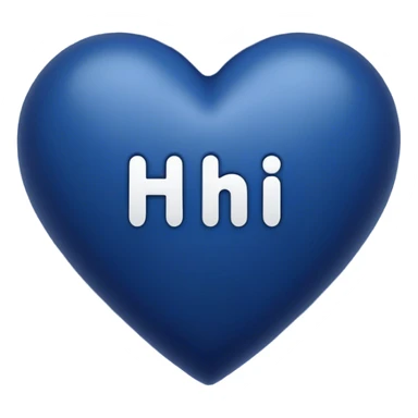 Dark blue heart with the words Hi in the middle  sticker