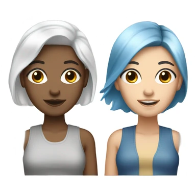 Black & blue haired white women sticker