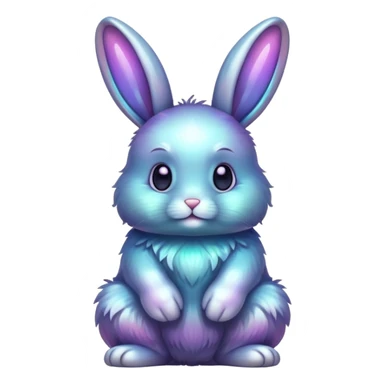 Dark iridescent bunny sticker