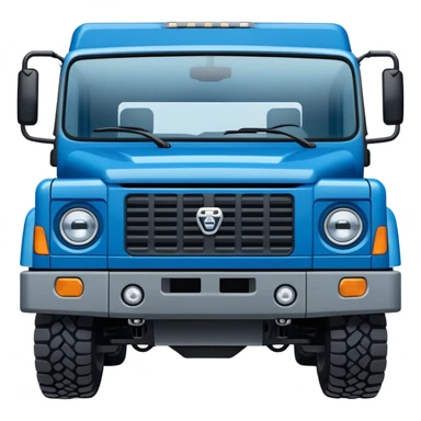 european looking expedition truck in blue flat snout sticker