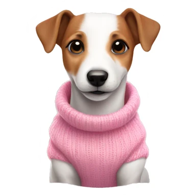 Cute jack russel wearing pink sweater  sticker