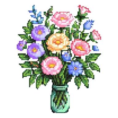 pastel flowers bouquet sticker