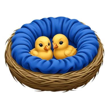 Nest made with blue velvet fabric sticker