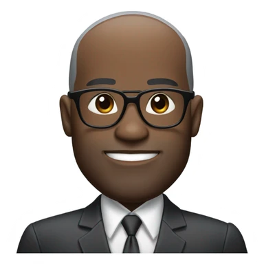 deon sanders with round face and suit and glasses and buzz cut and small eyes and over 50 small gray bearded receding hairline and small black eyes sticker