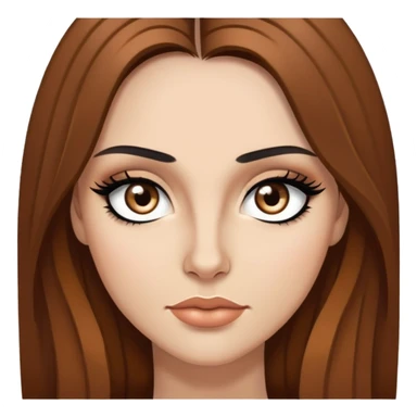 Long brown hair, hazel eyes, sharp black eyeliner Baddie sticker