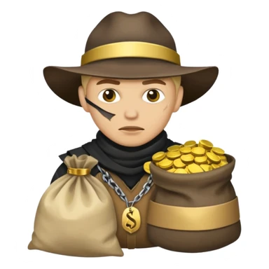 un bandit avec un sac de butin  sticker