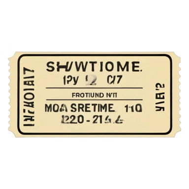 A movie ticket sticker