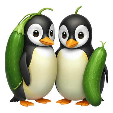 pinguine and a cucumber sticker