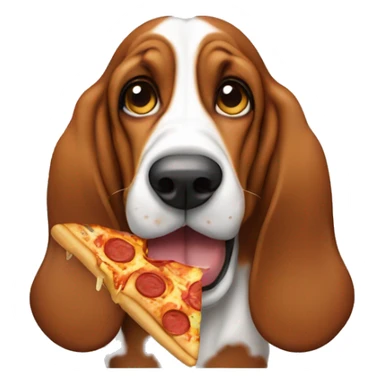 basset hound eating pizza sticker