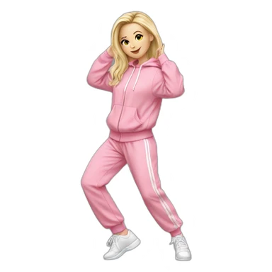 dancing-fair-haired-white-girl-pink-oversize-tracksuit sticker
