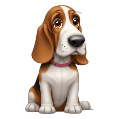 Cute little Basset Hound sticker