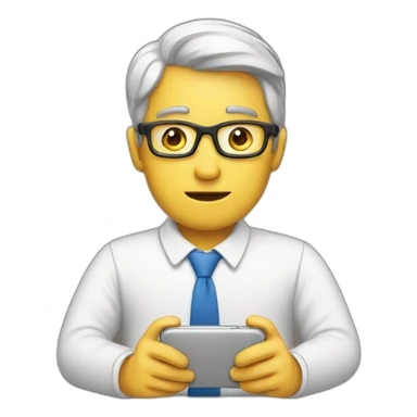 man watching on phone sticker