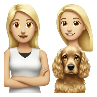 blonde girl with  cocker spaniel sticker