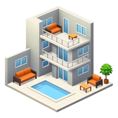 isometric view of an apartment sticker